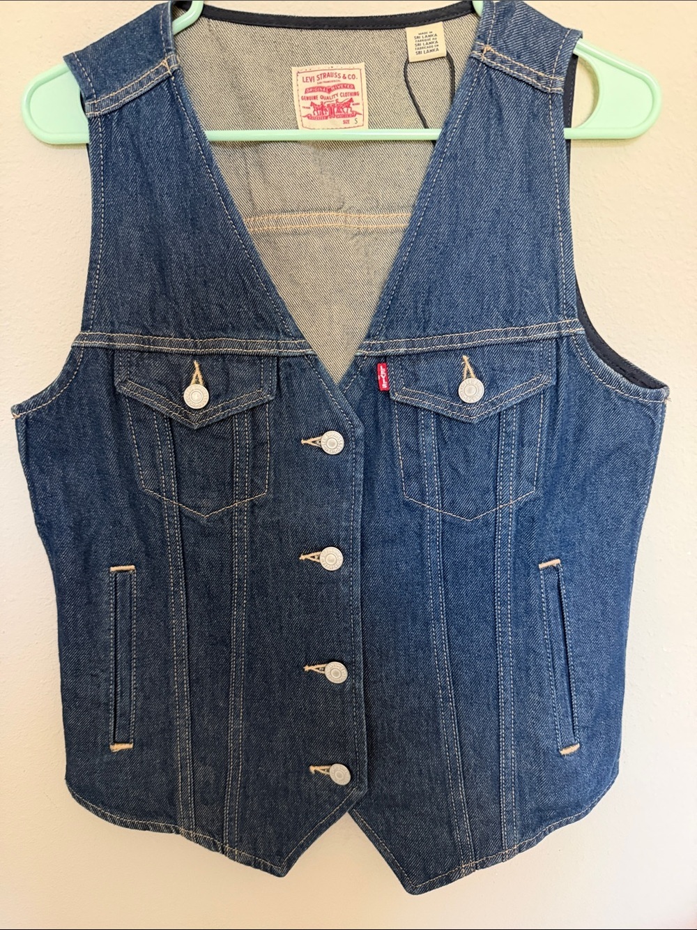 NWT Levi's Denim Vest with Button Front